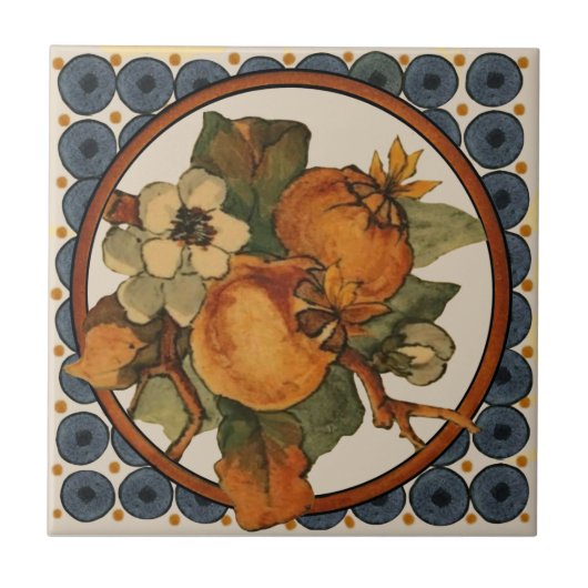 Vierde van 5 Repro 1890 Doulton Lambeth Hand gesch Tegeltje (Voorkant)