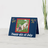 vierde van de Kaart van Juli met Basset Hound en (Voorkant)