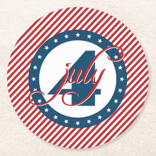 vierde van de Sterren en de Strepen van Juli Ronde Kartonnen Onderzetter