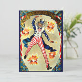 Vierde van de Vierde van Juli Celebratie-Oom Sam Kaart (Staand voorkant)