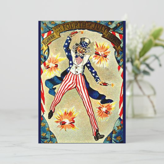  Vierde van de Vierde van Juli Celebratie-Oom Sam Kaart (Staand voorkant)
