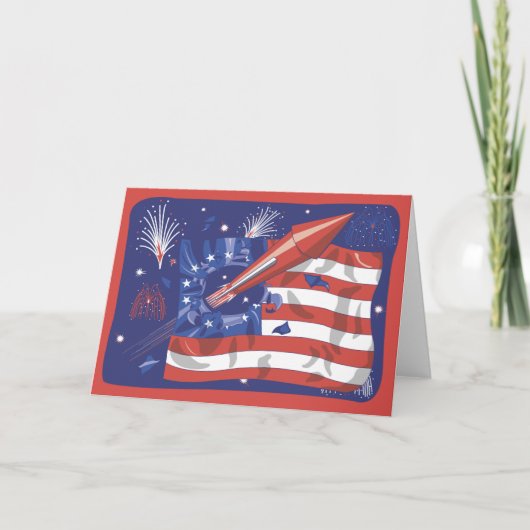 vierde van de Viering van Juli Kaart (Voorkant)