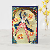  Vierde van de Viering van Juli—oom Sam Kaart (Gele Bloem)