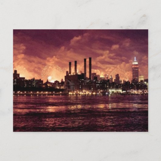 Vierde van het Vuurwerk van Juli achter Manhattan Briefkaart (Voorkant)