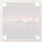 Vierde van het Vuurwerk van Juli achter Manhattan Glazen Onderzetter (Achterkant)