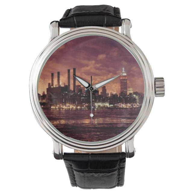 Vierde van het Vuurwerk van Juli achter Manhattan Horloge (Voorkant)