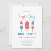 Vierde van juli BBQ Backyard Red White Blue Party Kaart (Voorkant)