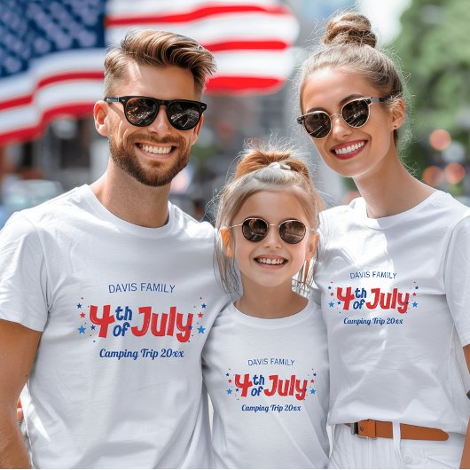 Vierde van juli Bijpassende Familie Rood Wit Blauw T-shirt