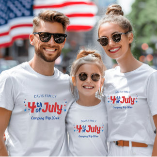 Vierde van juli Bijpassende Familie Rood Wit Blauw T-shirt