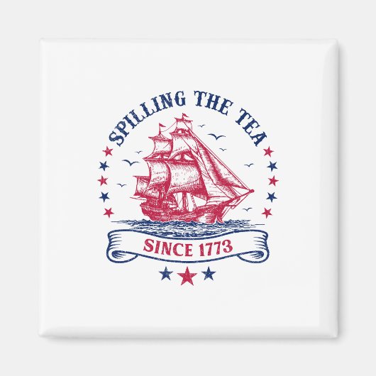 Vierde van juli die het thea 1773 Funny America be Magneet (Voorkant)
