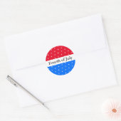 VIERDE VAN JULI Helderrood Wit Blauwe Strepen Stip Ronde Sticker (Envelop)