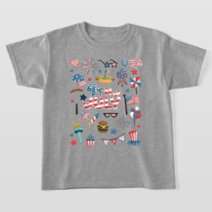 Vierde van juli Iconen Schattige T-shirt