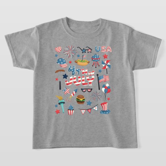 Vierde van juli Iconen Schattige T-shirt (Laagn)