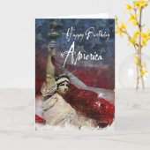 Vierde van Juli Kaart (Gele Bloem)