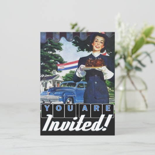 Vierde van juli Klassieke Autopartij Kaart (Staand voorkant)