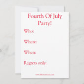 Vierde van juli nodigt "spectickles" uit kaart (Achterkant)