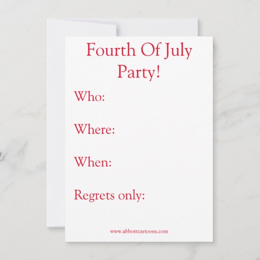 Vierde van juli nodigt "spectickles" uit kaart (Achterkant)