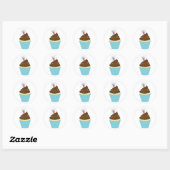 Vierde van juli Partij Cupcake Ronde Sticker (Vel)