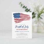 Vierde van juli Partij Patriottische Amerikaanse v Uitnodiging Briefkaart (Staand voorkant)