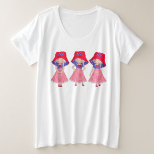 Vierde van juli Plus Size T-shirt met poppen