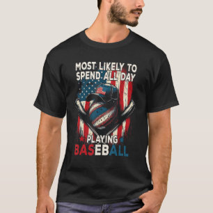 Vierde van juli Quote Baseball speler Retro juli 4 T-shirt