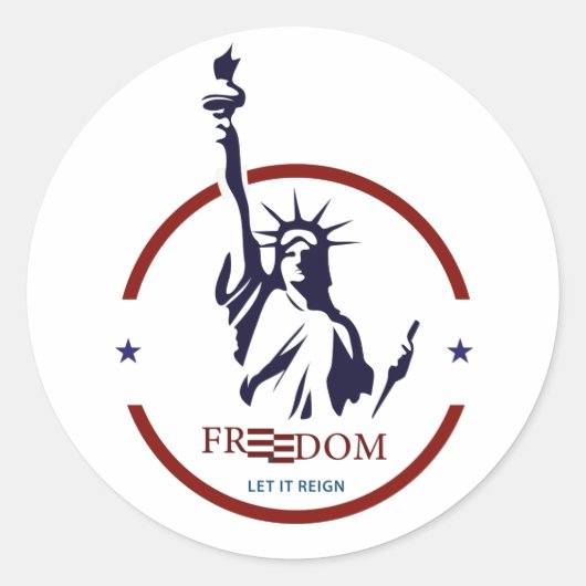 vierde van juli ronde Stickers (Voorkant)