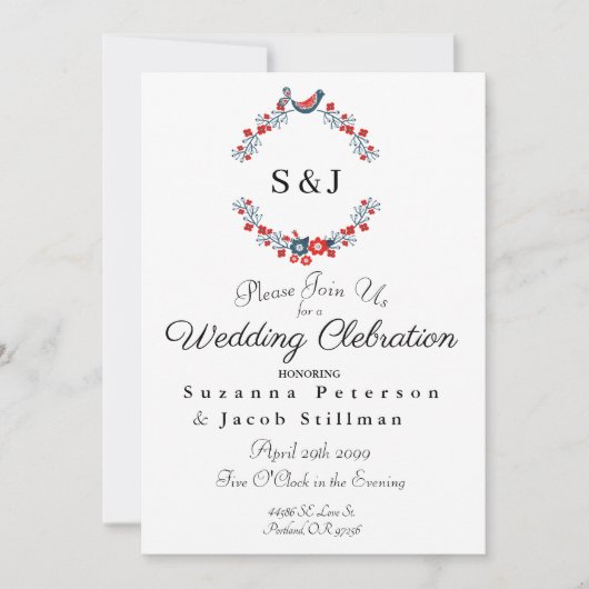 Vierde van juli Rood Wit en Blauw Wreath Kaart (Voorkant)