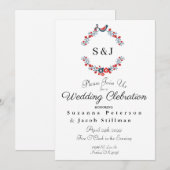 Vierde van juli Rood Wit en Blauw Wreath Kaart (Voorkant / Achterkant)