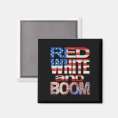 Vierde van juli rood wit en zoem vuurwerk finale magneet (Voorkant / Achterkant)