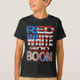 Vierde van juli rood wit en zoem vuurwerk finale t-shirt