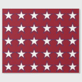 Vierde van juli Rood Witte en Blauwe Stars Cadeaupapier (Vlak)