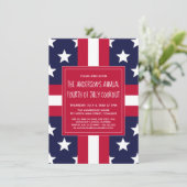 Vierde van juli Summer Party, Cookout Uitnodigen Kaart (Staand voorkant)