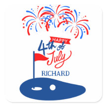 VIERDE VAN JULI VIERKANTE STICKER