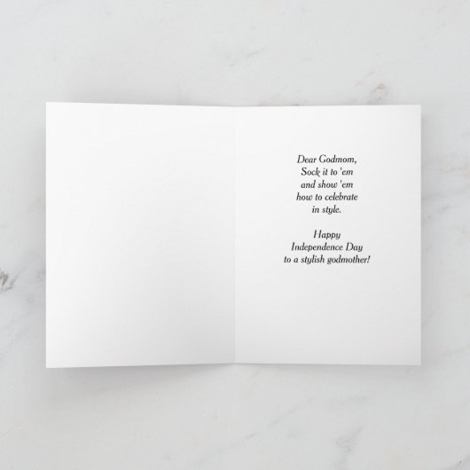 Vierde van Juli voor Meter, Patriottische Sokken Kaart (Binnen)