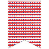 Vierde van juli waarin bannerflarden worden gebund vlaggetjes (Eerste vlag)