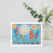 VIERDE VAN JULY GANG, PARADE EN FIREWORKS FEESTDAGENKAART (Staand voorkant)