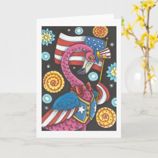 vierde VAN Vers van het WENSKAART van de FLAMINGO Kaart (Gele Bloem)