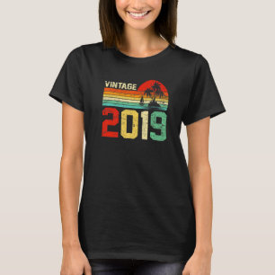 Vierde verjaardag 2019 Retro Boy Girl 4 jaar O T-shirt
