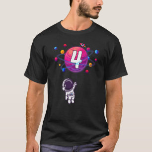 Vierde verjaardag 4 jaar oude geboorte Boy Astrona T-shirt