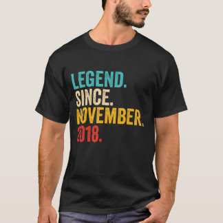 Vierde verjaardag 4 jaar oude leggende sinds 20 no t-shirt