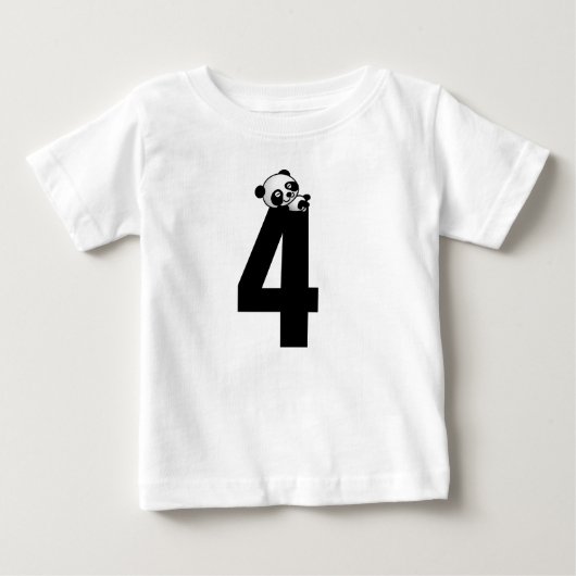 Vierde verjaardag 4 Panda-Beer T-shirts (Voorkant)
