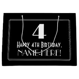 Vierde verjaardag: Art Deco Geïnspireerde stijl "4 Groot Cadeauzakje