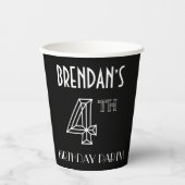 Vierde verjaardag: Art Deco Style + aangepaste naa Papieren Bekers (Voorkant)