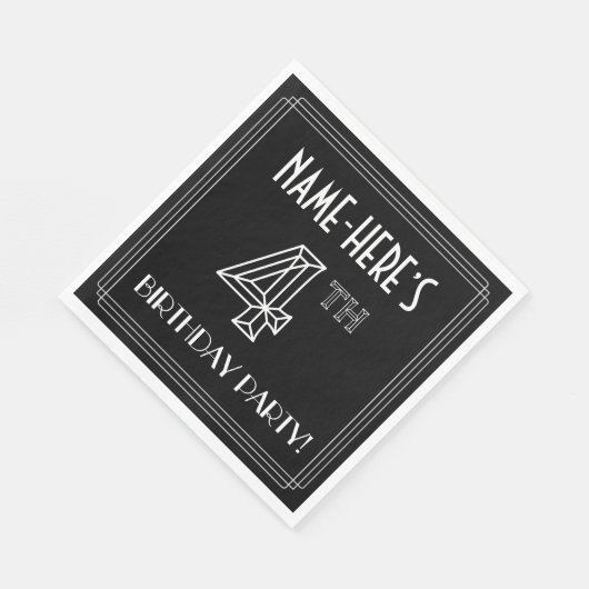 Vierde verjaardag: Art Deco Style + aangepaste naa Servet (Hoek)