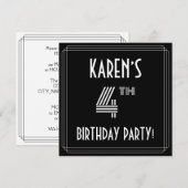 Vierde verjaardag: Art Deco Style met aangepaste n Kaart (Voorkant / Achterkant)