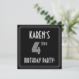 Vierde verjaardag: Art Deco Style met aangepaste n Kaart