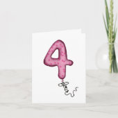 Vierde verjaardag ballon kaart (Voorkant)