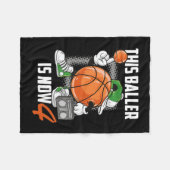 Vierde verjaardag Basketball Player Funny 4 jaar o Fleece Deken (Voorkant (Horizontaal))
