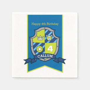 Vierde verjaardag beer schild kinder partij servet