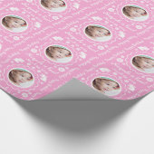 Vierde verjaardag Bunny Rabbit Foto van Little Gir Cadeaupapier (Hoek)